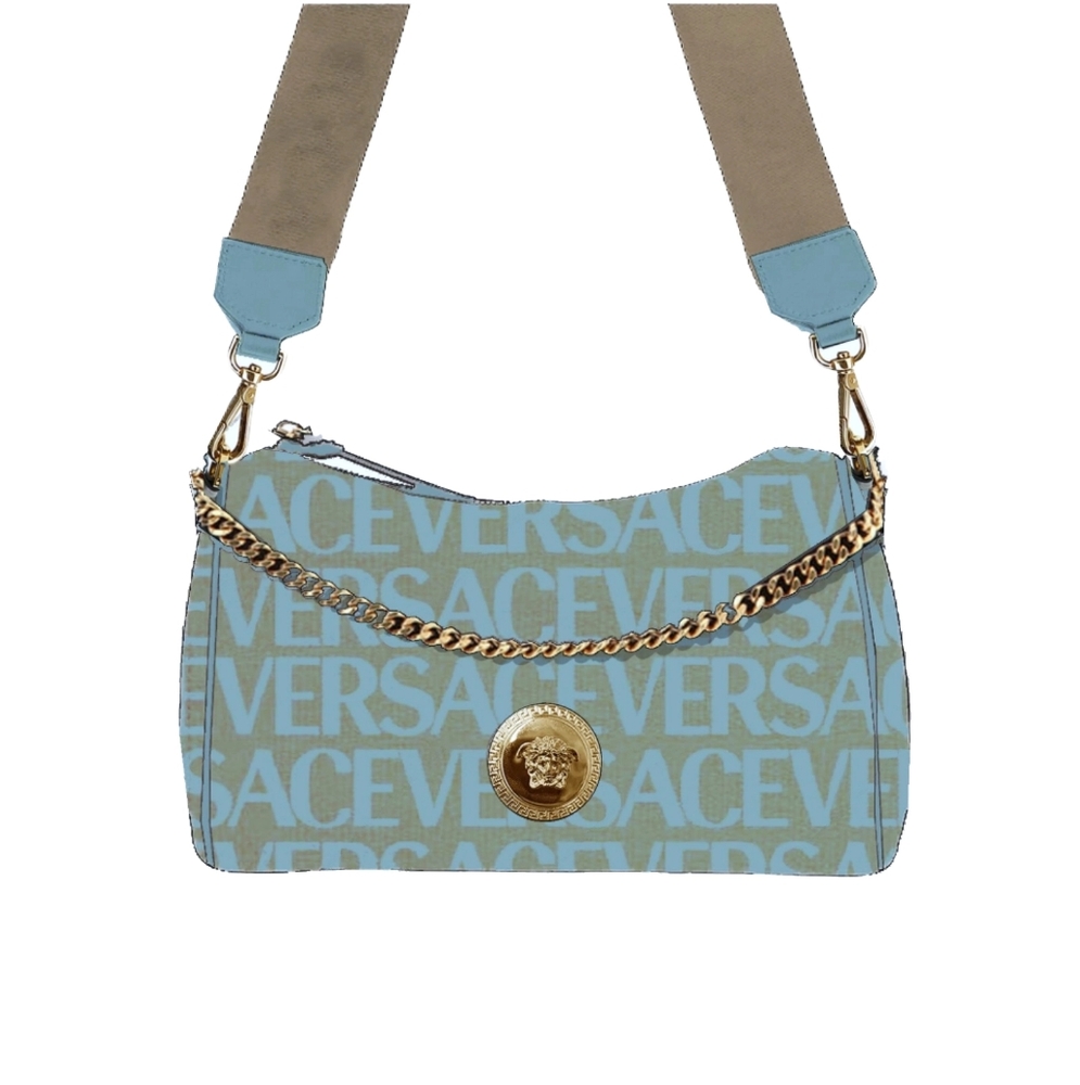 VERSACE  FABRIC /CALF LEATHER BAG NWT W DUSTBAG